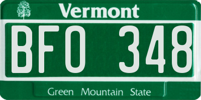 VT license plate BFO348