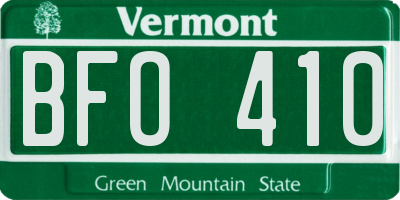VT license plate BFO410