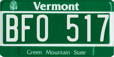 VT license plate BFO517