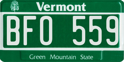 VT license plate BFO559