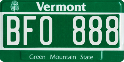 VT license plate BFO888