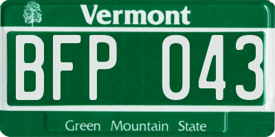 VT license plate BFP043