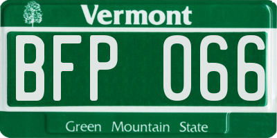 VT license plate BFP066