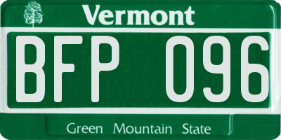 VT license plate BFP096