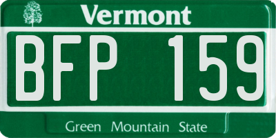 VT license plate BFP159