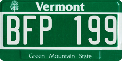 VT license plate BFP199