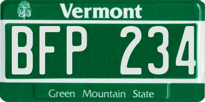 VT license plate BFP234