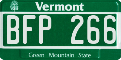 VT license plate BFP266