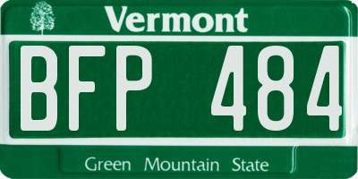VT license plate BFP484