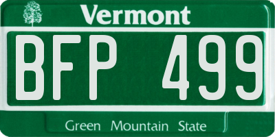 VT license plate BFP499