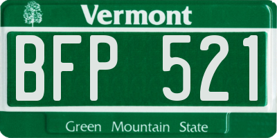 VT license plate BFP521