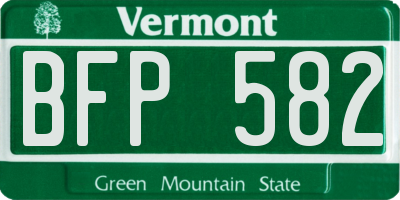 VT license plate BFP582