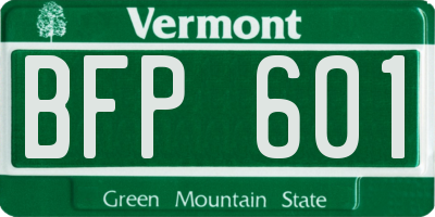 VT license plate BFP601