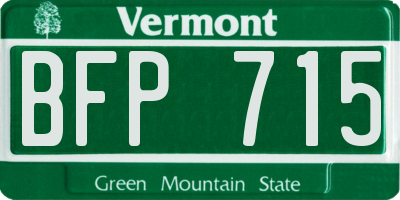 VT license plate BFP715