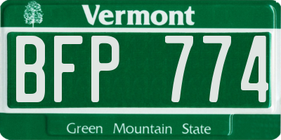 VT license plate BFP774