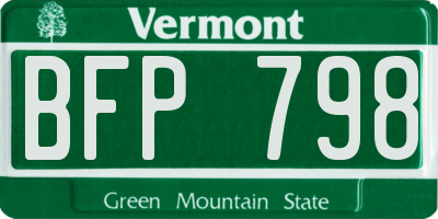 VT license plate BFP798
