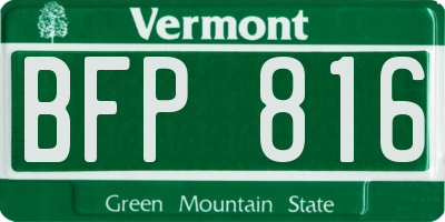 VT license plate BFP816