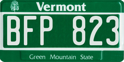 VT license plate BFP823