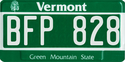 VT license plate BFP828
