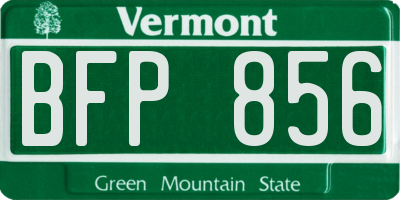 VT license plate BFP856