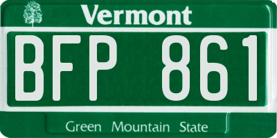 VT license plate BFP861
