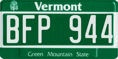 VT license plate BFP944