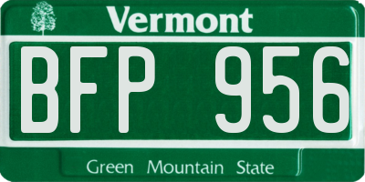VT license plate BFP956