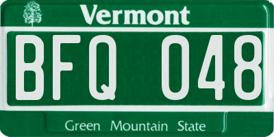 VT license plate BFQ048