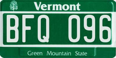 VT license plate BFQ096