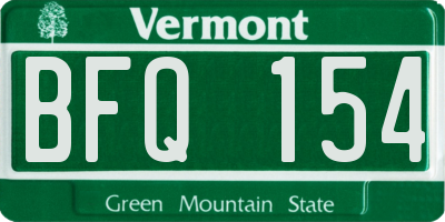 VT license plate BFQ154