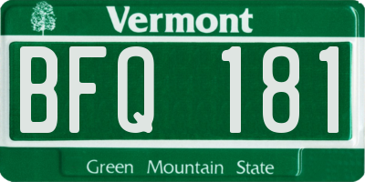 VT license plate BFQ181