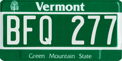 VT license plate BFQ277