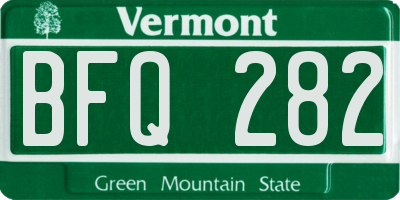 VT license plate BFQ282