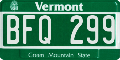 VT license plate BFQ299