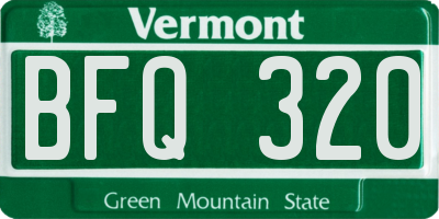 VT license plate BFQ320