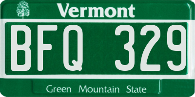 VT license plate BFQ329
