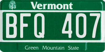 VT license plate BFQ407