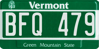 VT license plate BFQ479