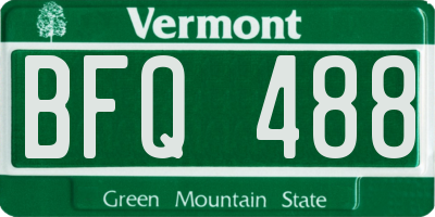 VT license plate BFQ488