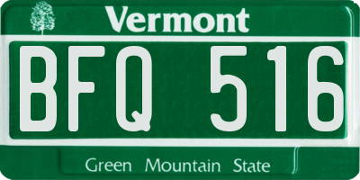 VT license plate BFQ516