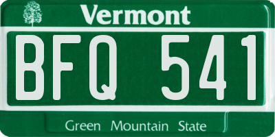 VT license plate BFQ541