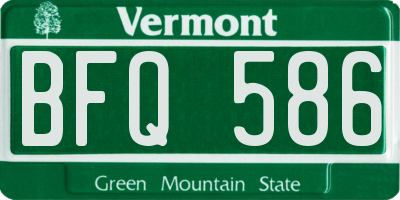 VT license plate BFQ586