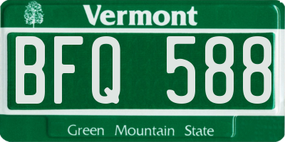 VT license plate BFQ588