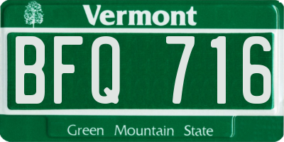 VT license plate BFQ716