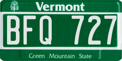VT license plate BFQ727