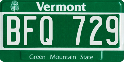 VT license plate BFQ729
