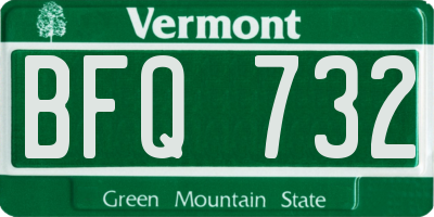 VT license plate BFQ732
