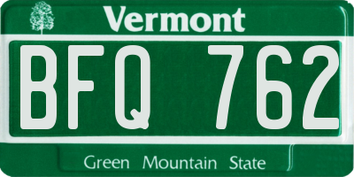 VT license plate BFQ762
