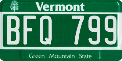 VT license plate BFQ799