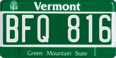 VT license plate BFQ816
